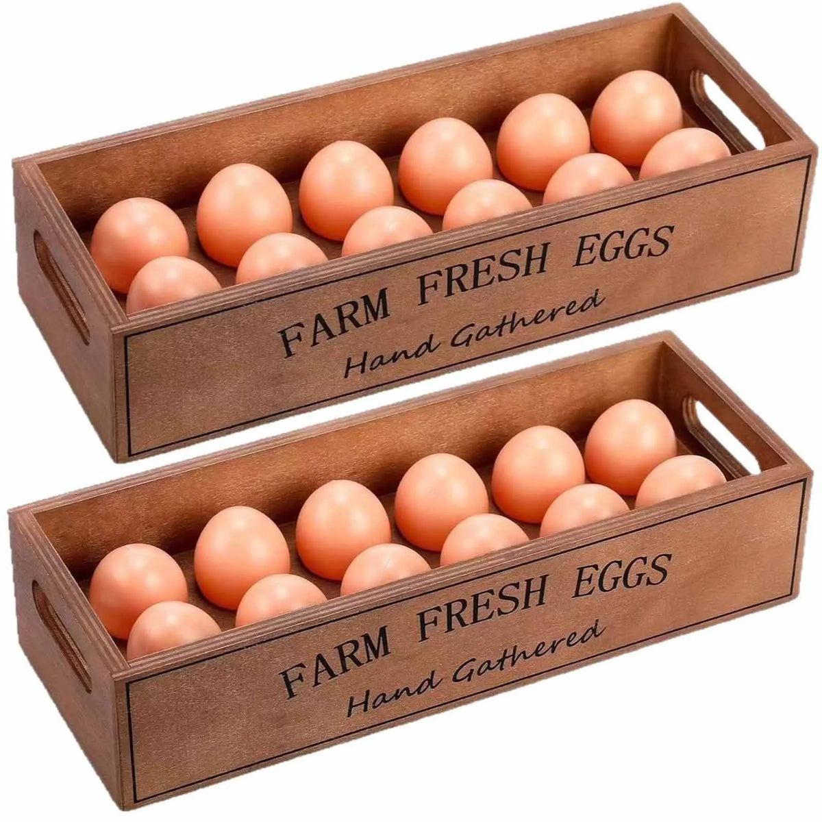 Wooden Rustic Egg Holder Farmhouse Storage Basket Chicken
