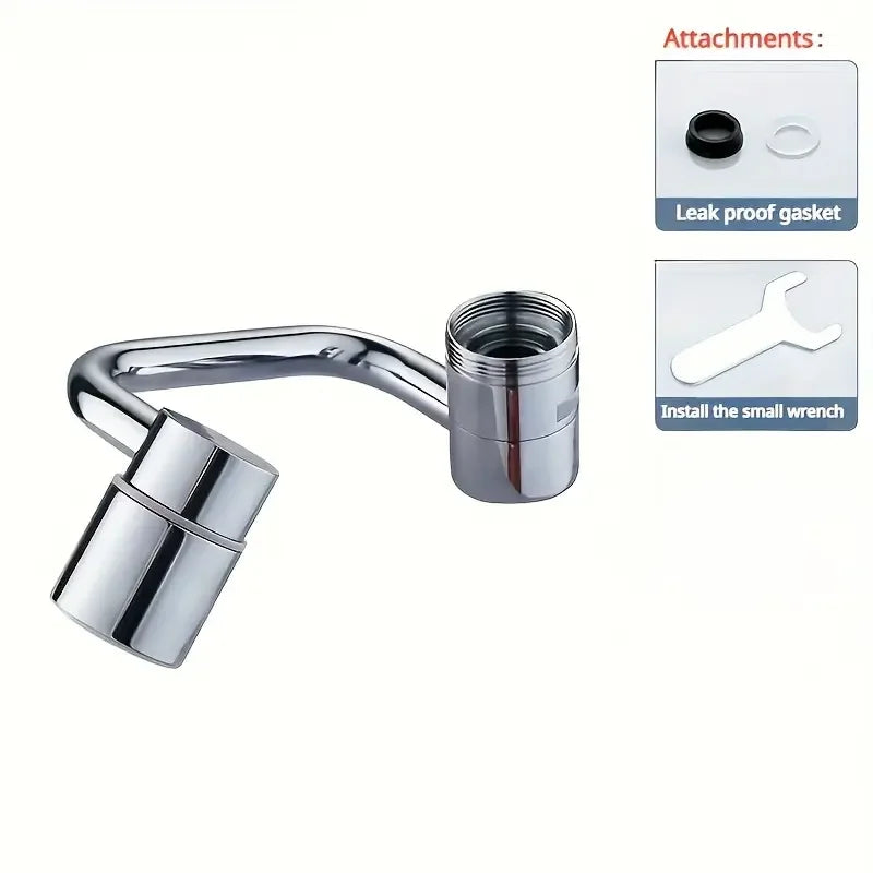 1pc 1080 Swivel Stainless Steel Faucet Extender Universal