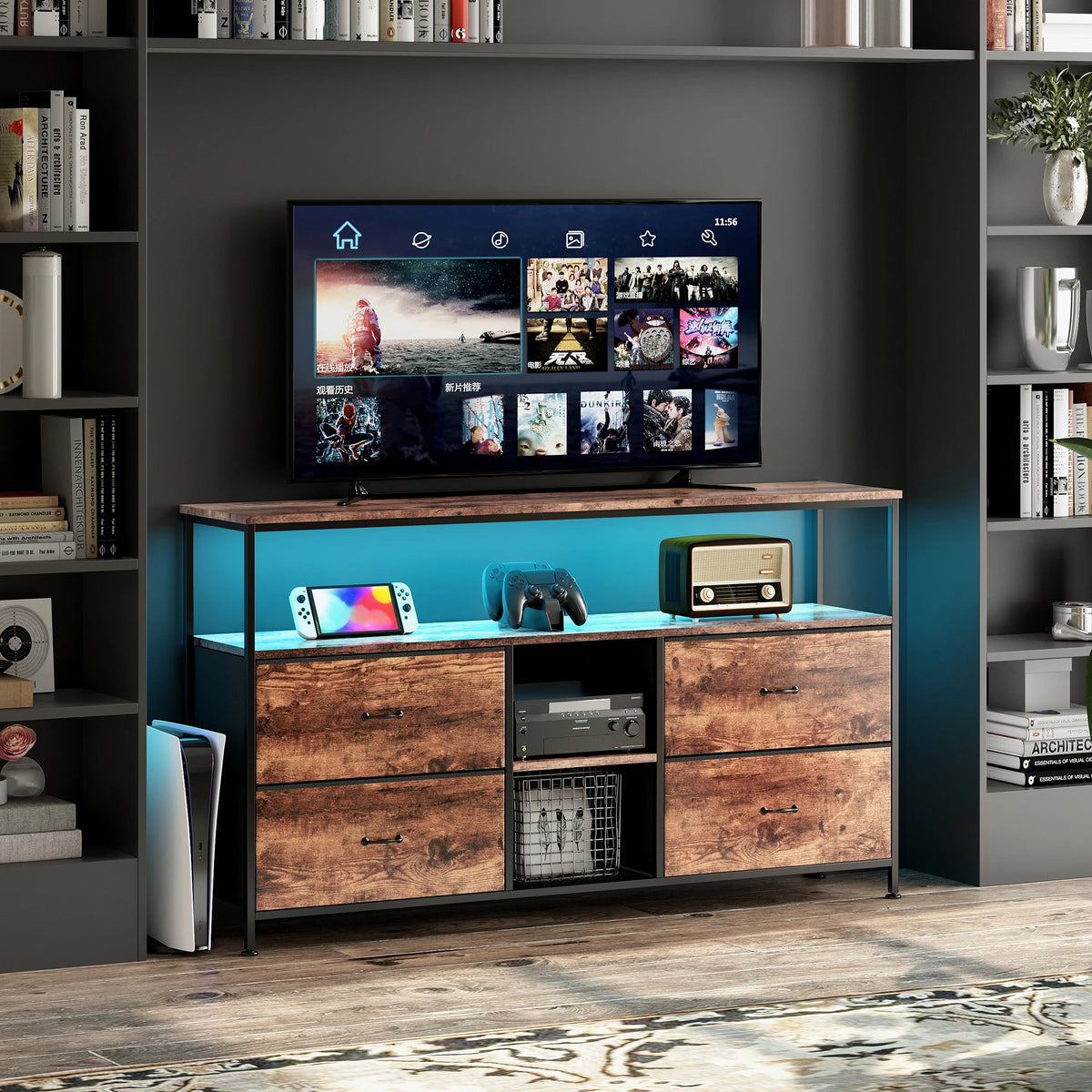 Tv Cabinet Storage Cabinet Led Lighting Chests Of