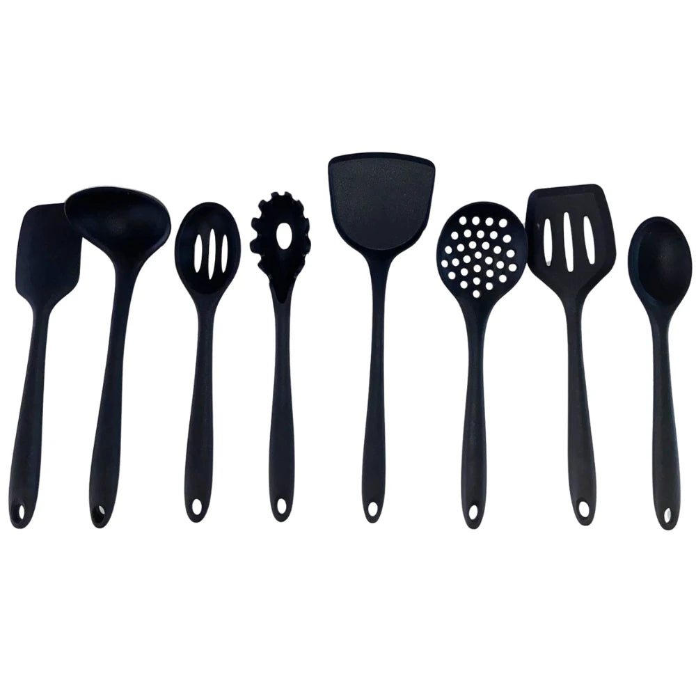 Black Silicone Spoons Cable Silicone Utensils Items