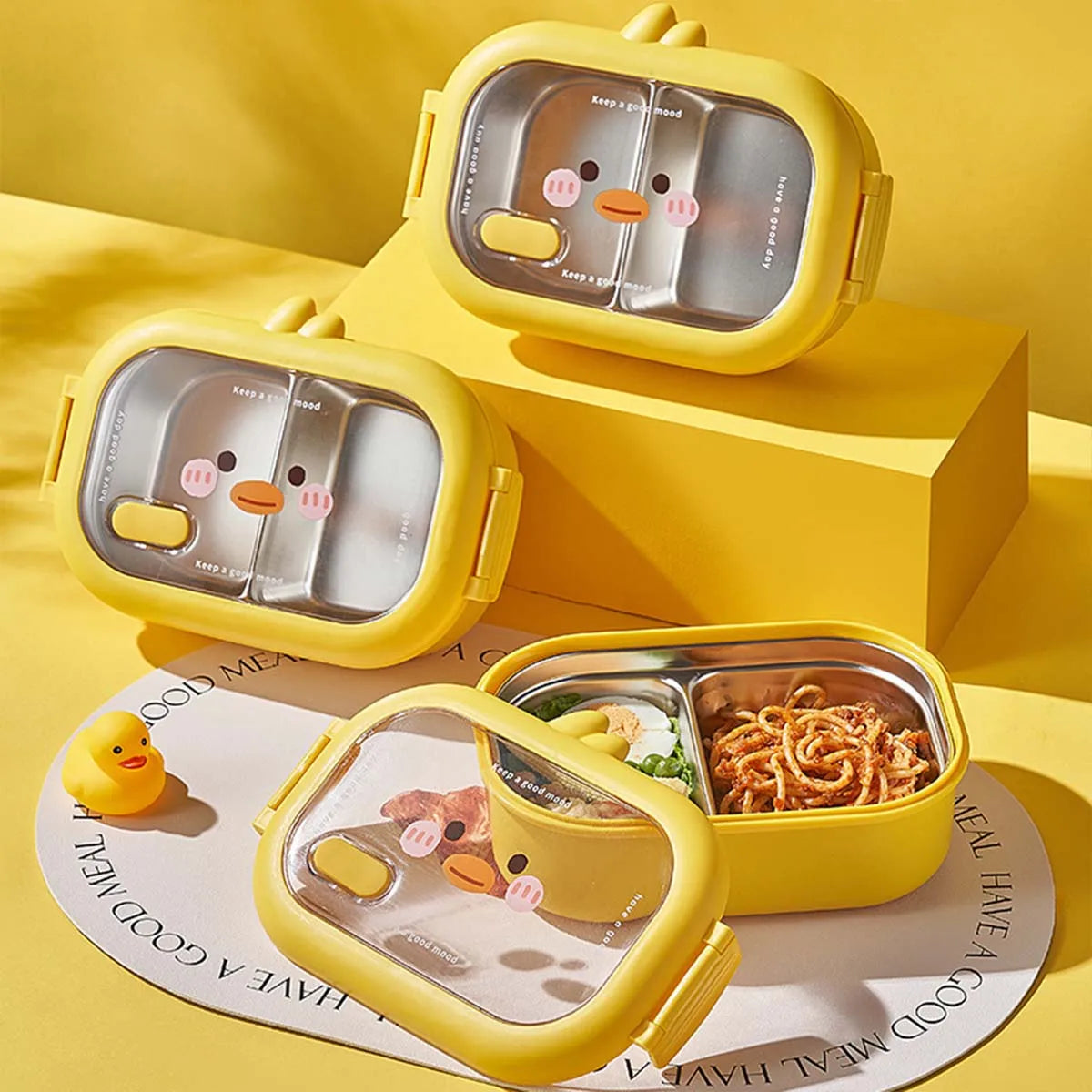 Cartoon Stainless Steel Lunch Box Reusable Leakproof Bento