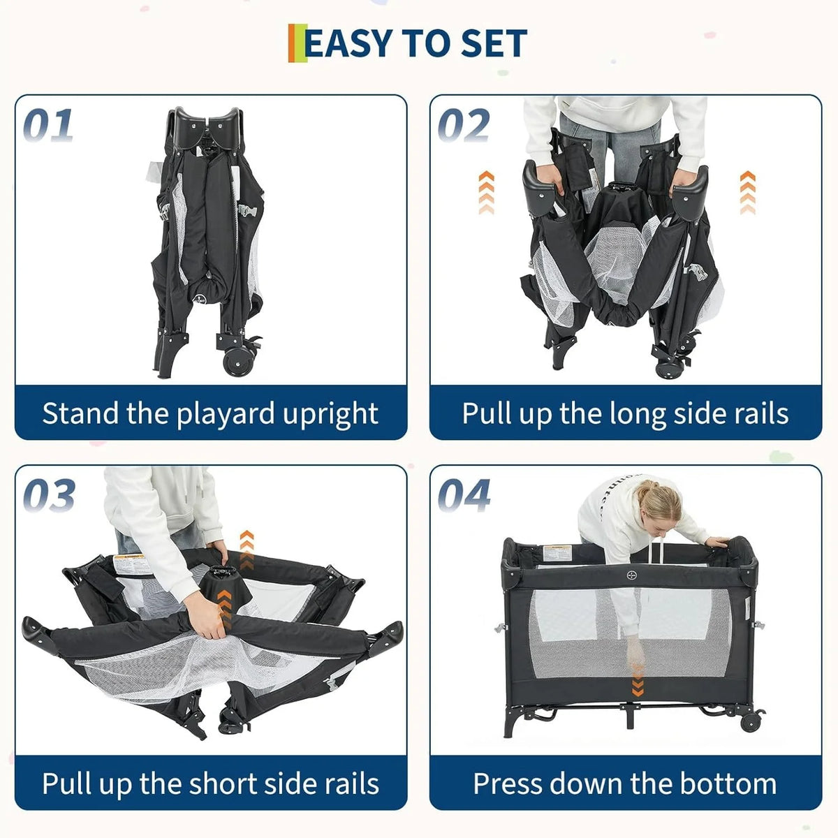 4-In-1 Baby Bed & Side-Sleeping Crib Baby Playpen