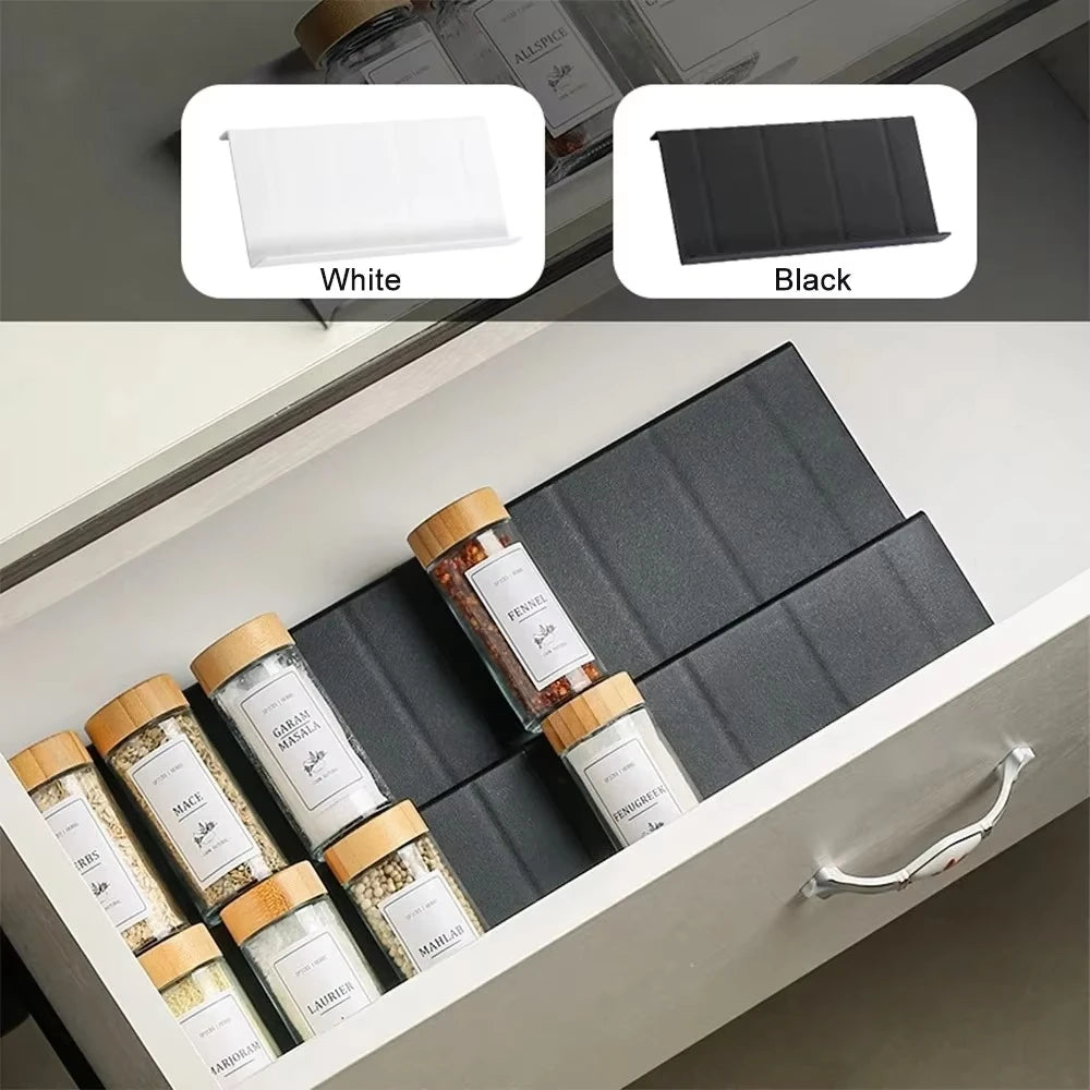 2/4/8-Layer Spice Drawer Storage Rack Adjustable Organizer Spice
