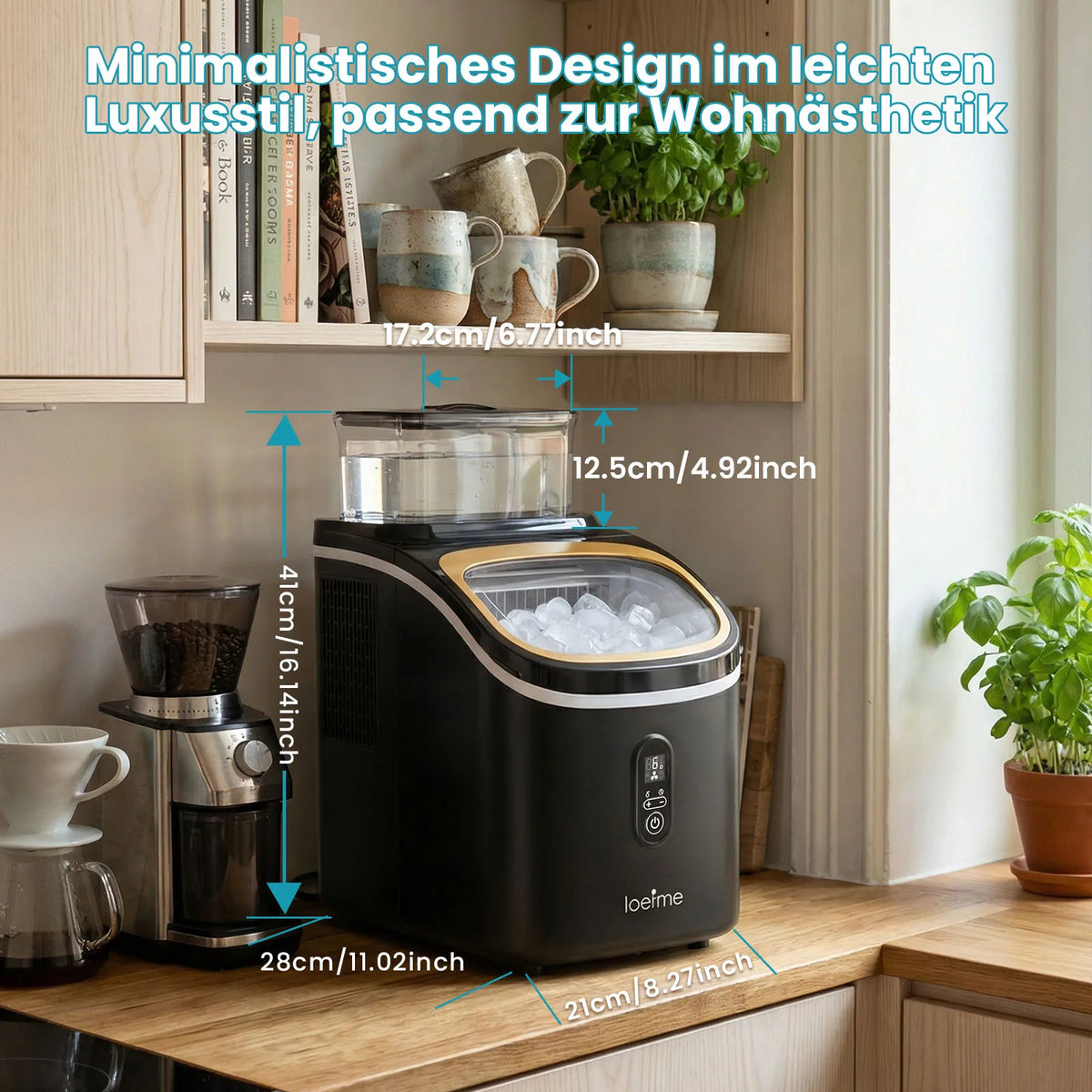 Loefme Ice Maker 15kg/24h 16 Ice Cubes In