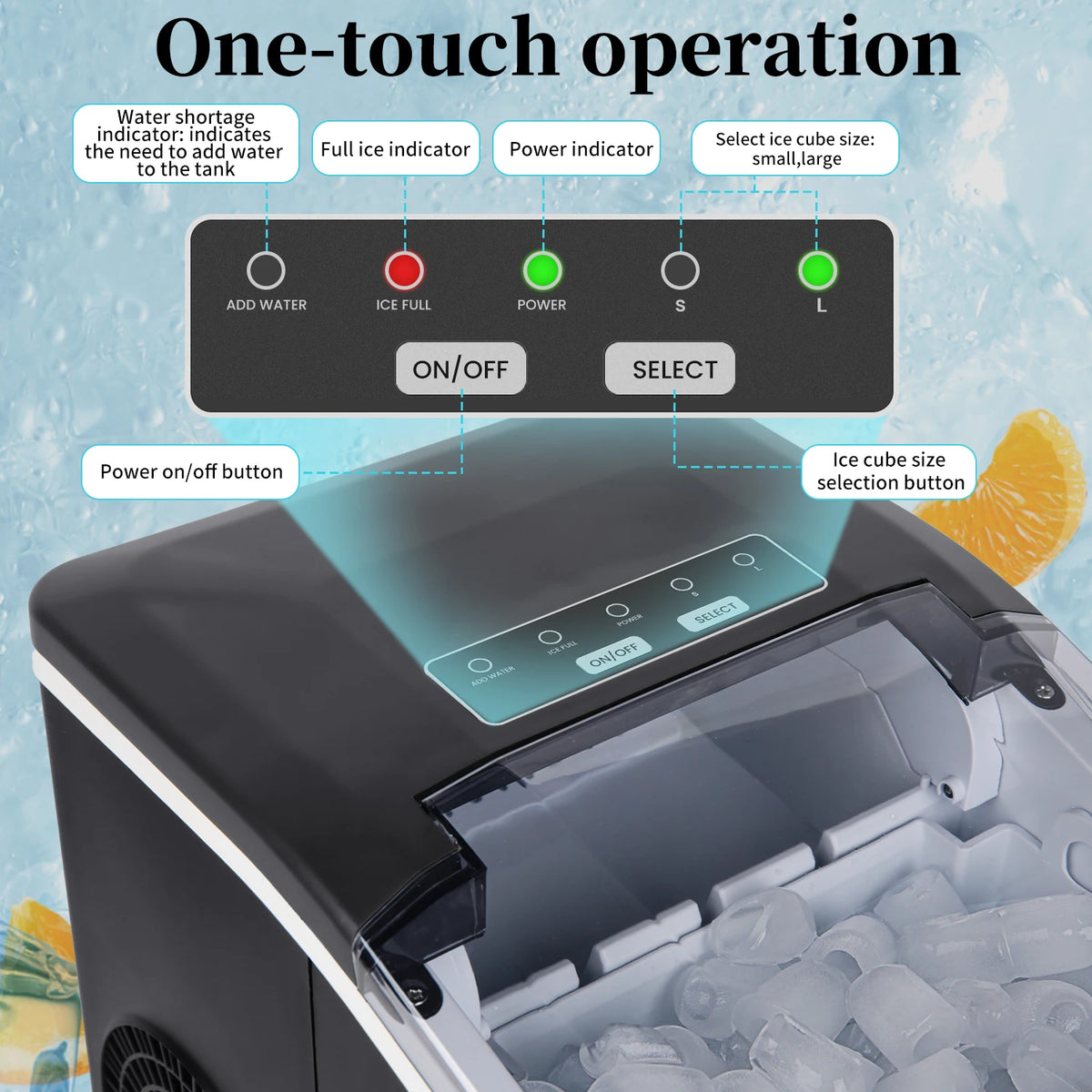 Automatic Ice Maker Mini Ice Machine Led Control