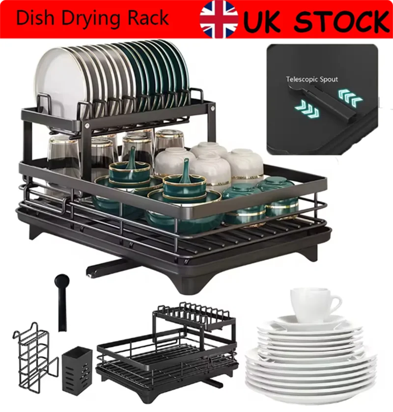 2-Tier Dish Rack Extra Large Dish Drying Rack