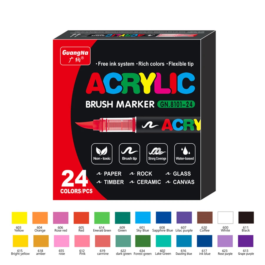 Acrylic Paint Soft Brush Markers Soft Brush Tip