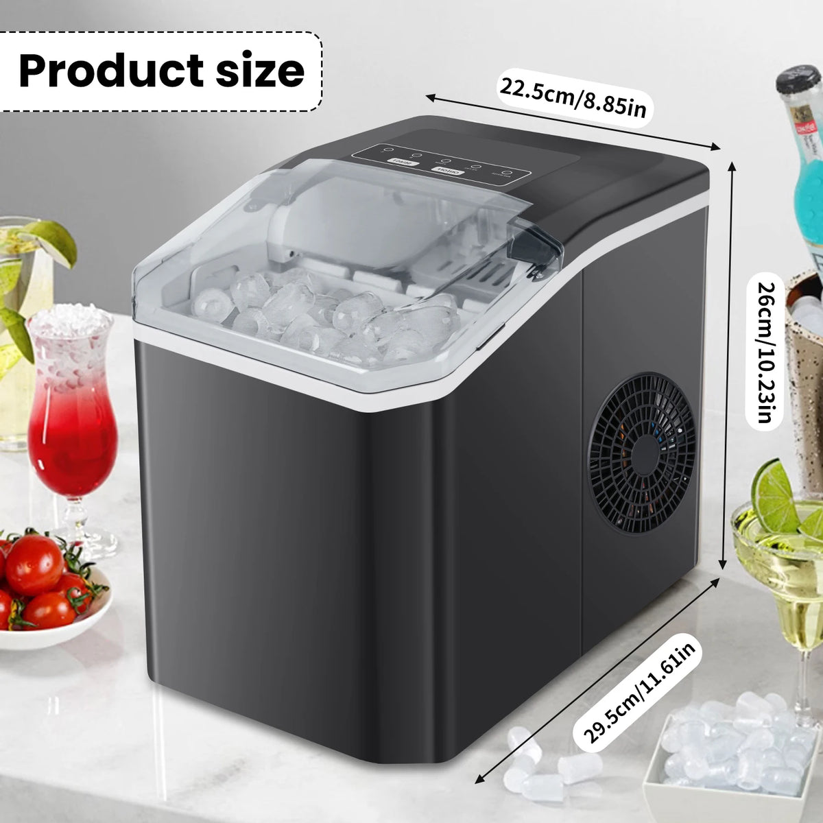 Automatic Ice Maker Mini Ice Machine Led Control
