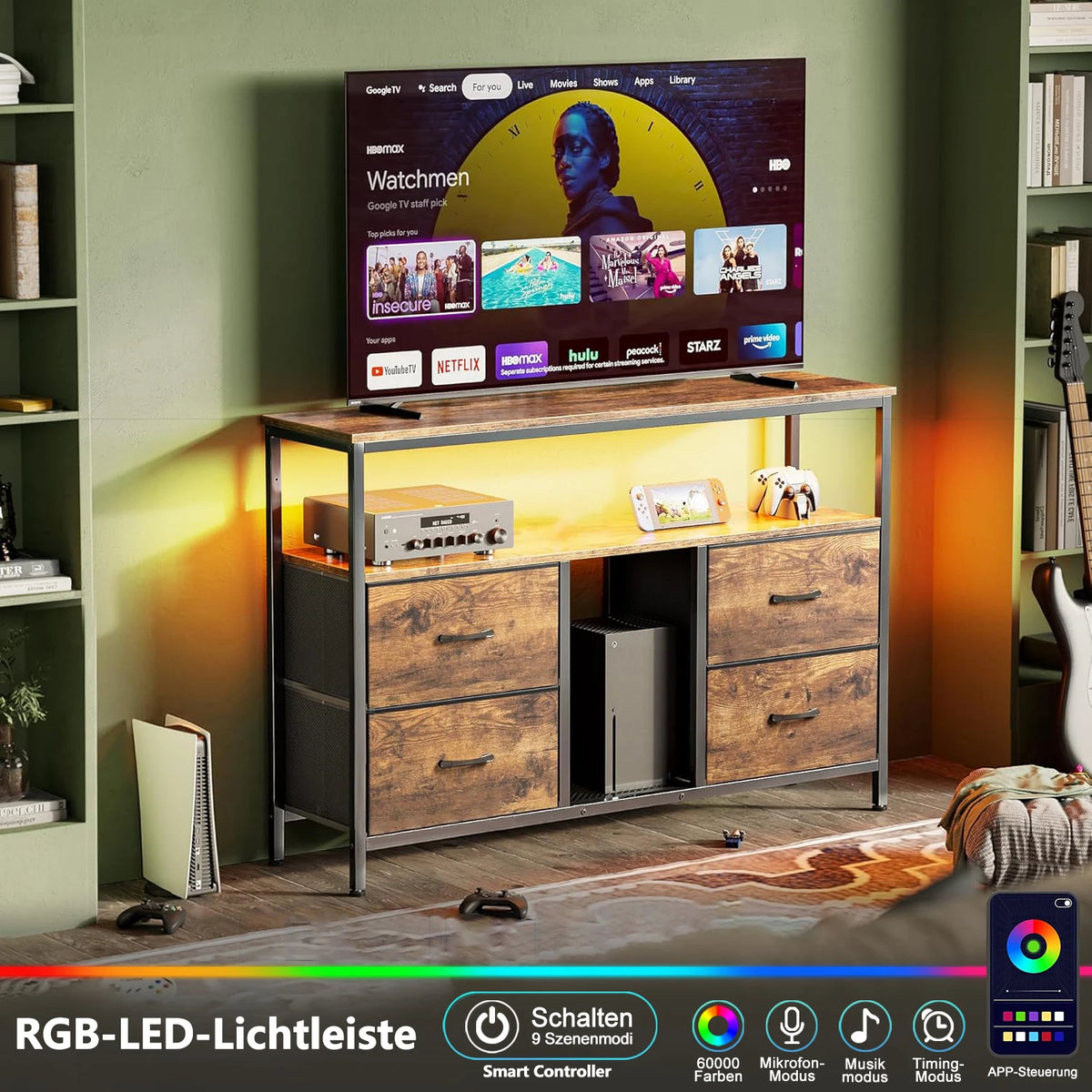 Tv Cabinet Storage Cabinet Led Lighting Chests Of