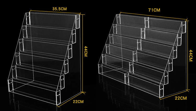 2-6 Tier Acrylic Book Display Stand Desk Bookshelf