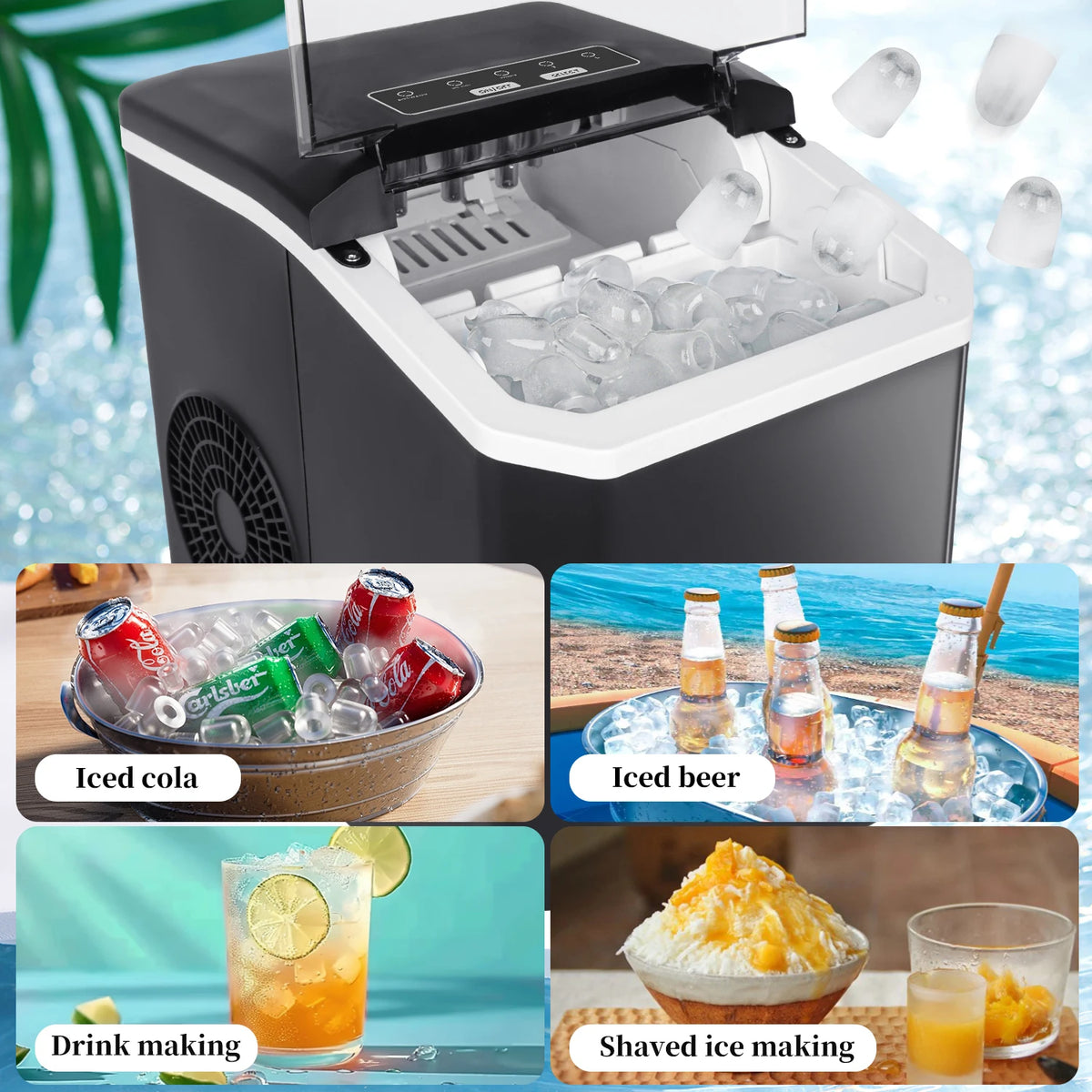Automatic Ice Maker Mini Ice Machine Led Control