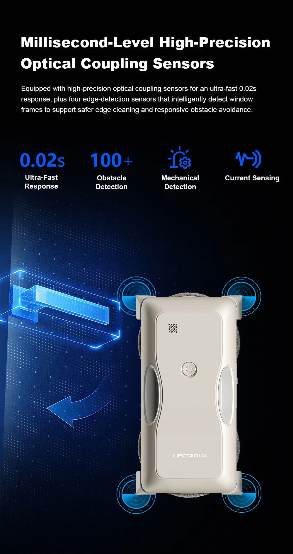 Window Cleaning Robot Liectroux G8 High-Speed Cleaning Double