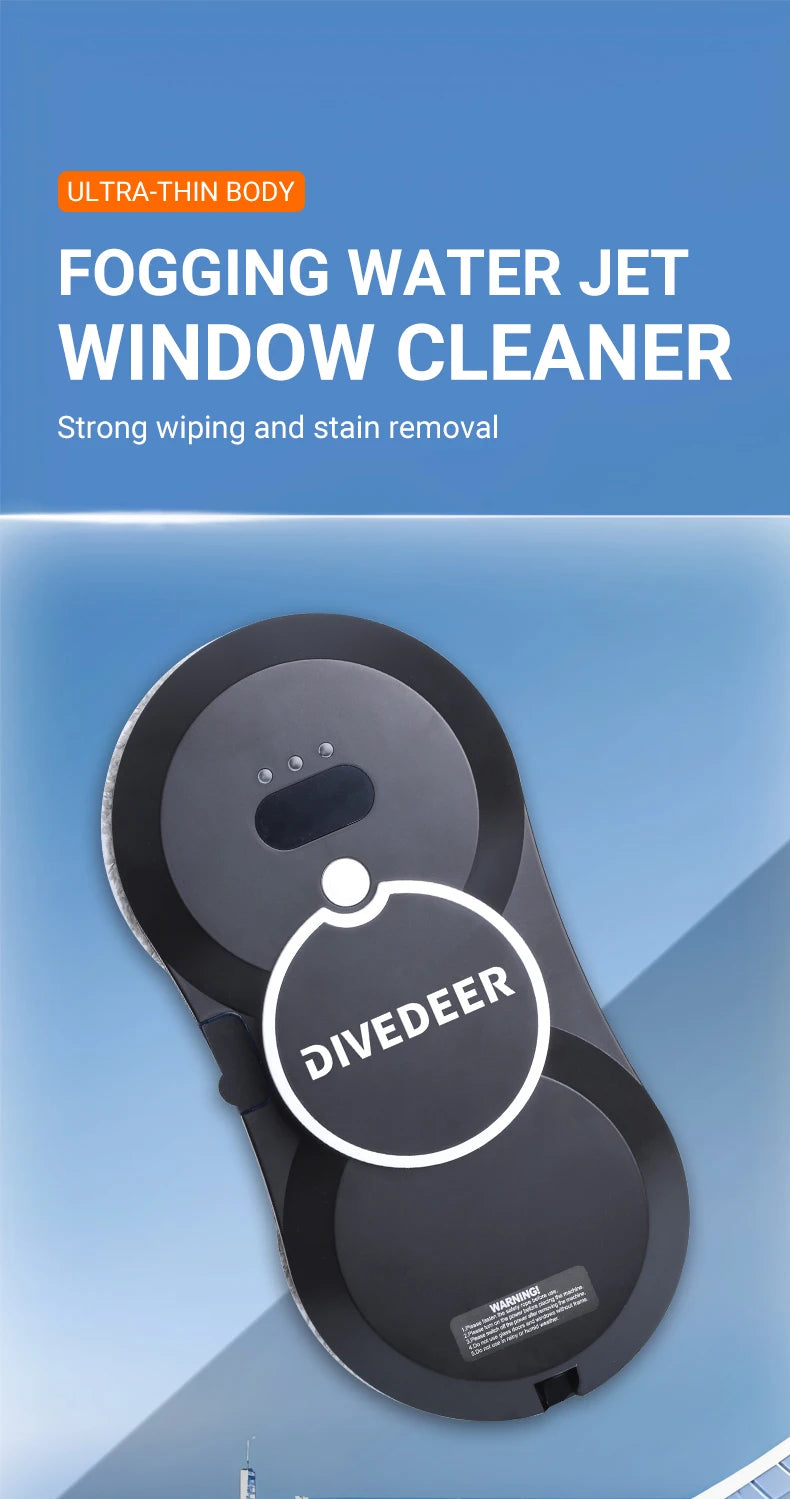 Divedeer Water Spray Window Cleaning Robot High Suction