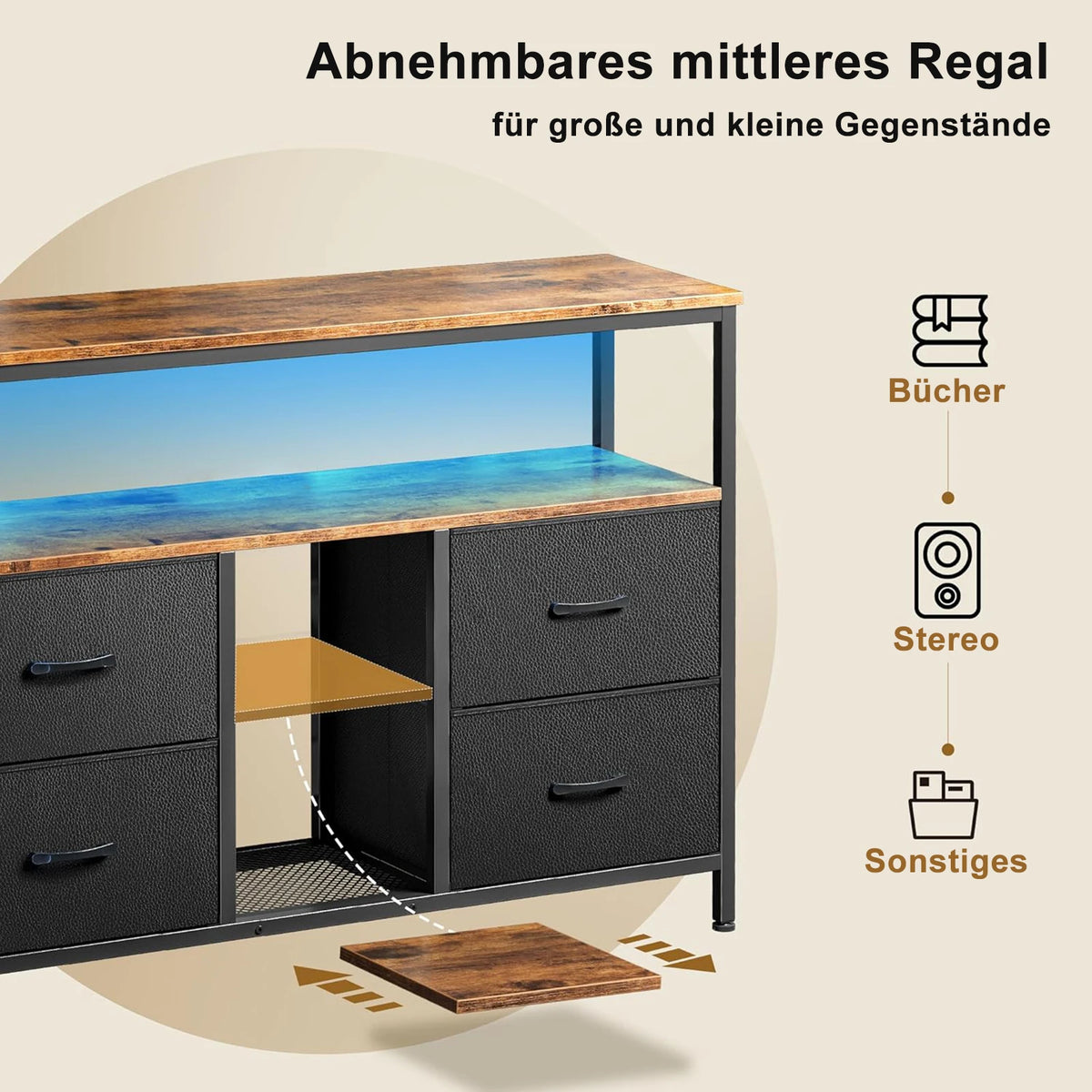 Tv Cabinet Storage Cabinet Led Lighting Chests Of