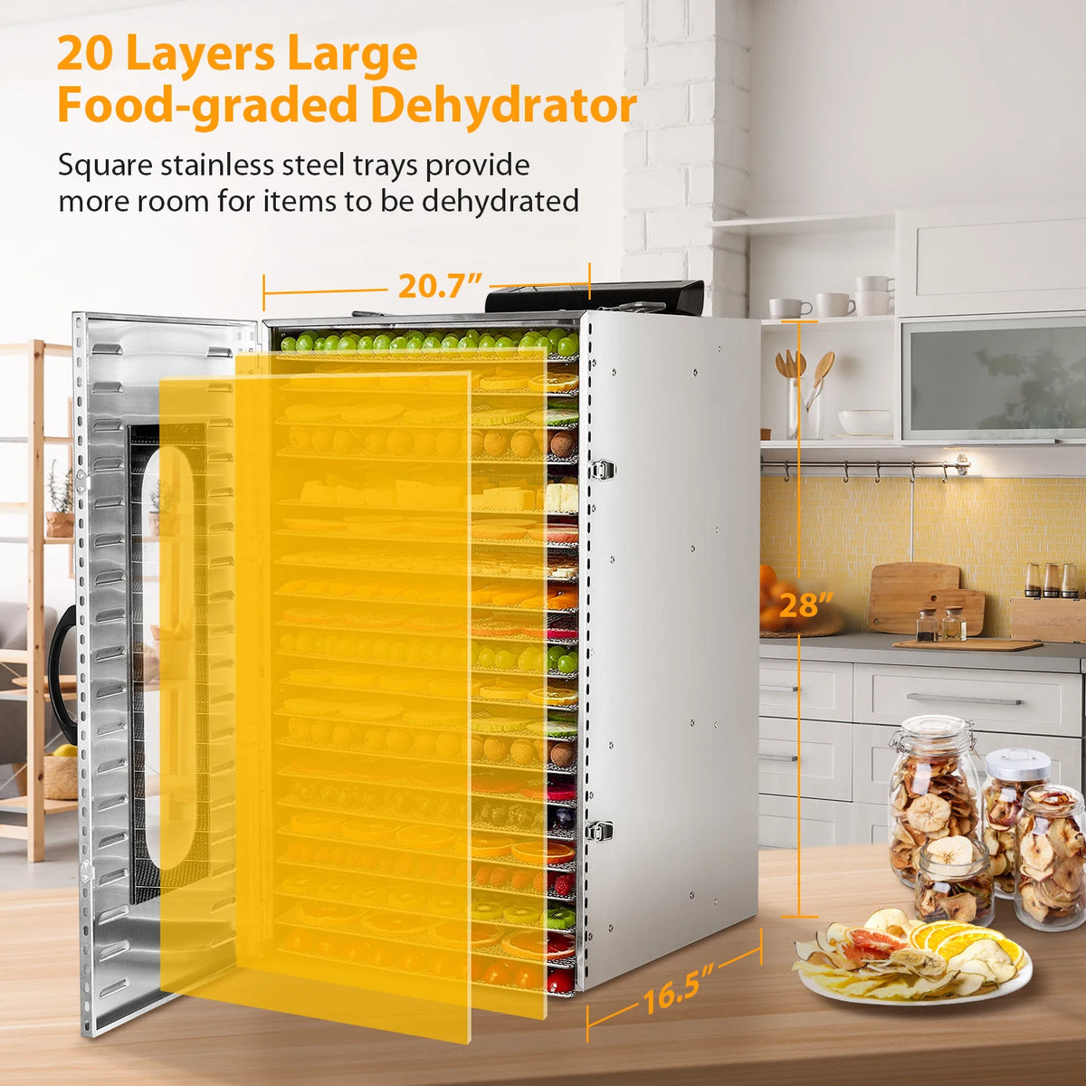 Commercial Grade Food Dehydrator Machine 110v 1500w Stainless