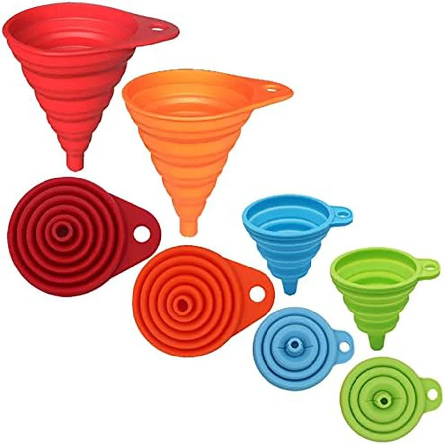 Funnel Pack Foldable Silicone Collapsible Funnels Filling Bottle