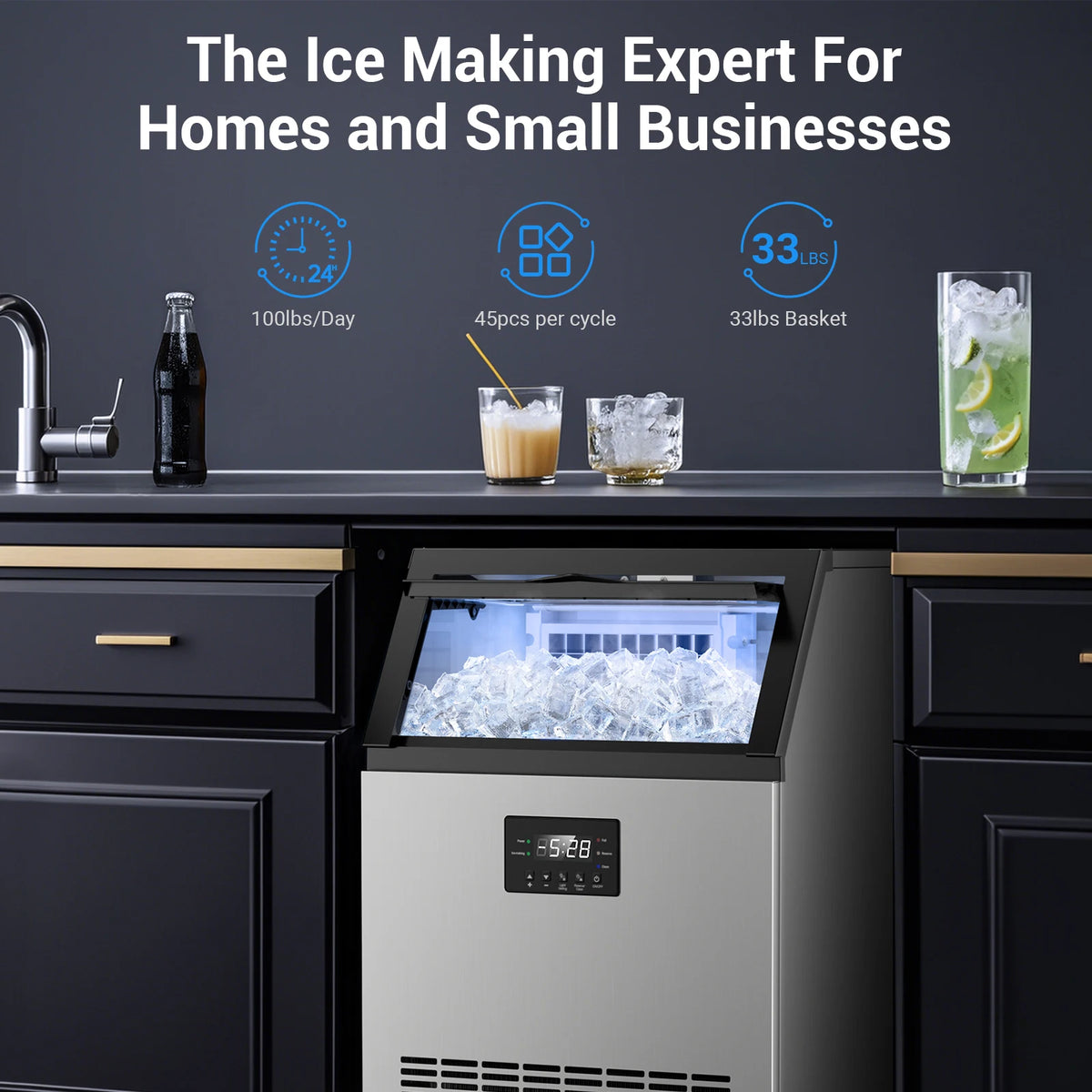 Commercial Ice Maker Machine Stainless Steel Under Counter