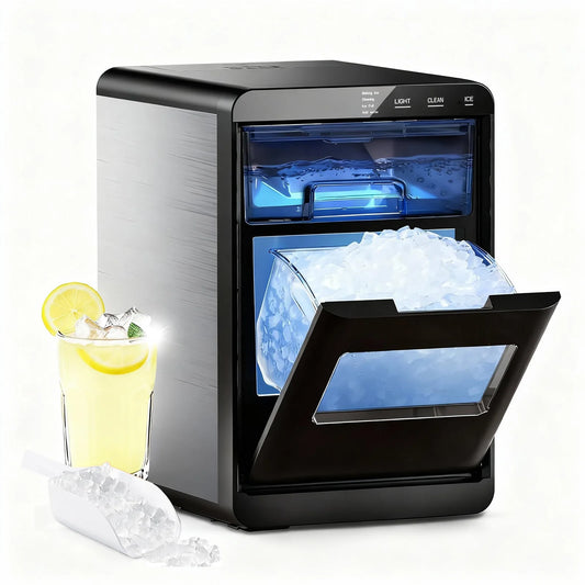 Nugget Ice Maker Countertop 44bs/24h Self-Cleaning Chewable