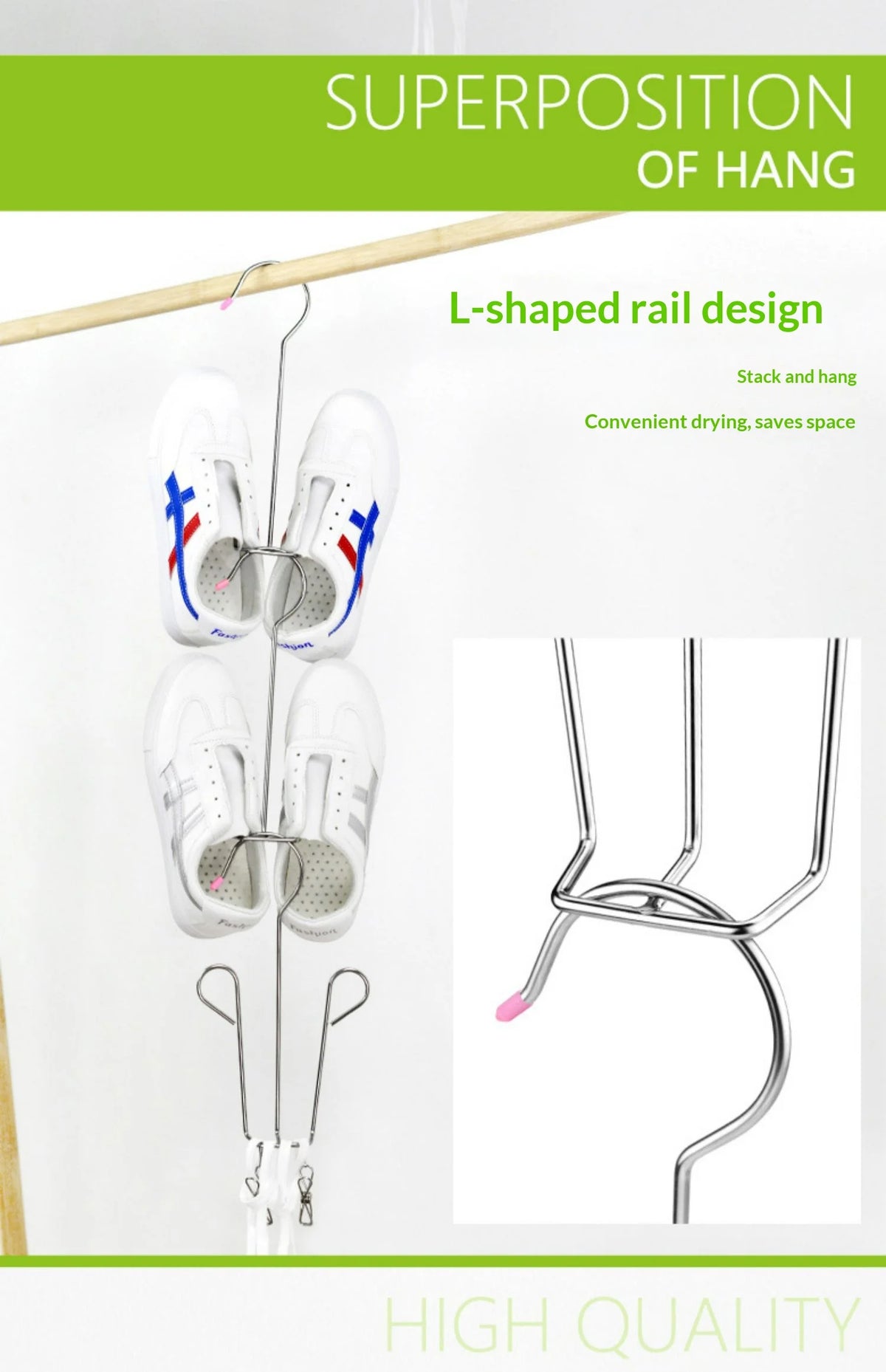 4/6pcs Windproof Rust Resistant Stainless Steel Shoe Drying