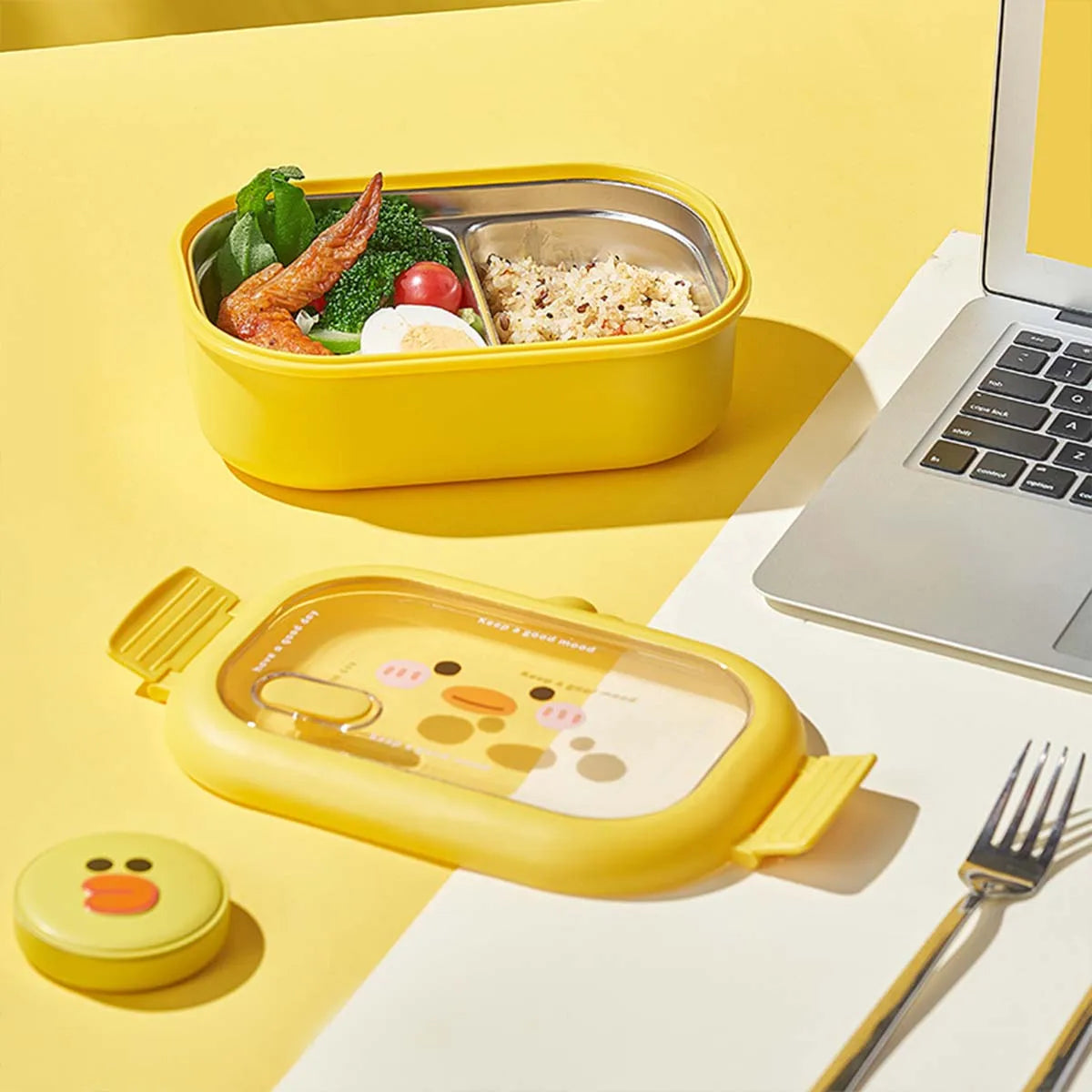 Cartoon Stainless Steel Lunch Box Reusable Leakproof Bento