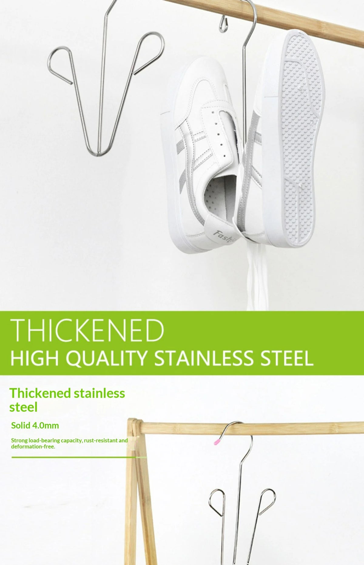 4/6pcs Windproof Rust Resistant Stainless Steel Shoe Drying