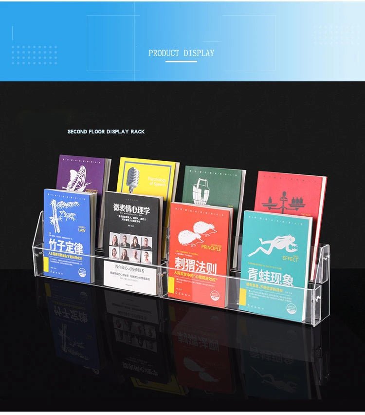 2-6 Tier Acrylic Book Display Stand Desk Bookshelf