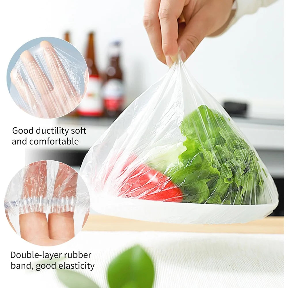 100/200 Disposable Bowl Lids Elastic Plastic Food Storage