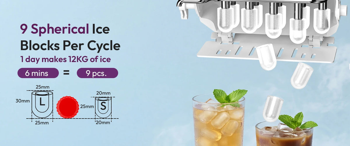 Loefme 12kg/24h Electric Ice Maker Desktop Fully Automatic