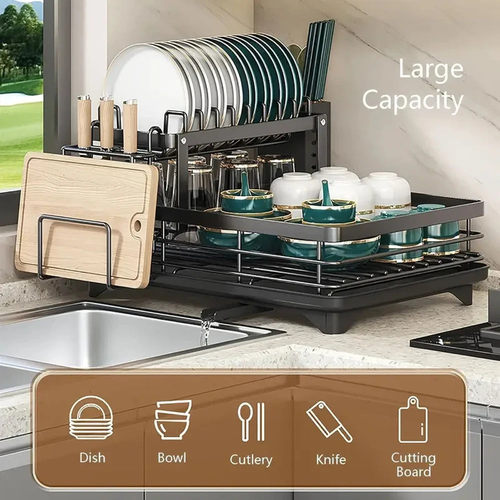 2-Tier Dish Rack Extra Large Dish Drying Rack
