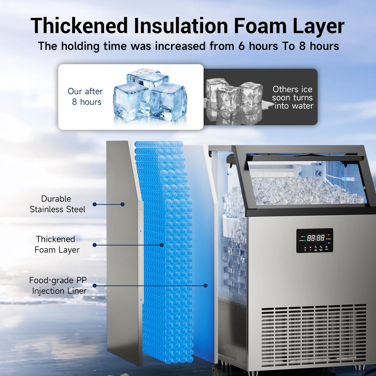 Commercial Ice Maker Machine Stainless Steel Under Counter