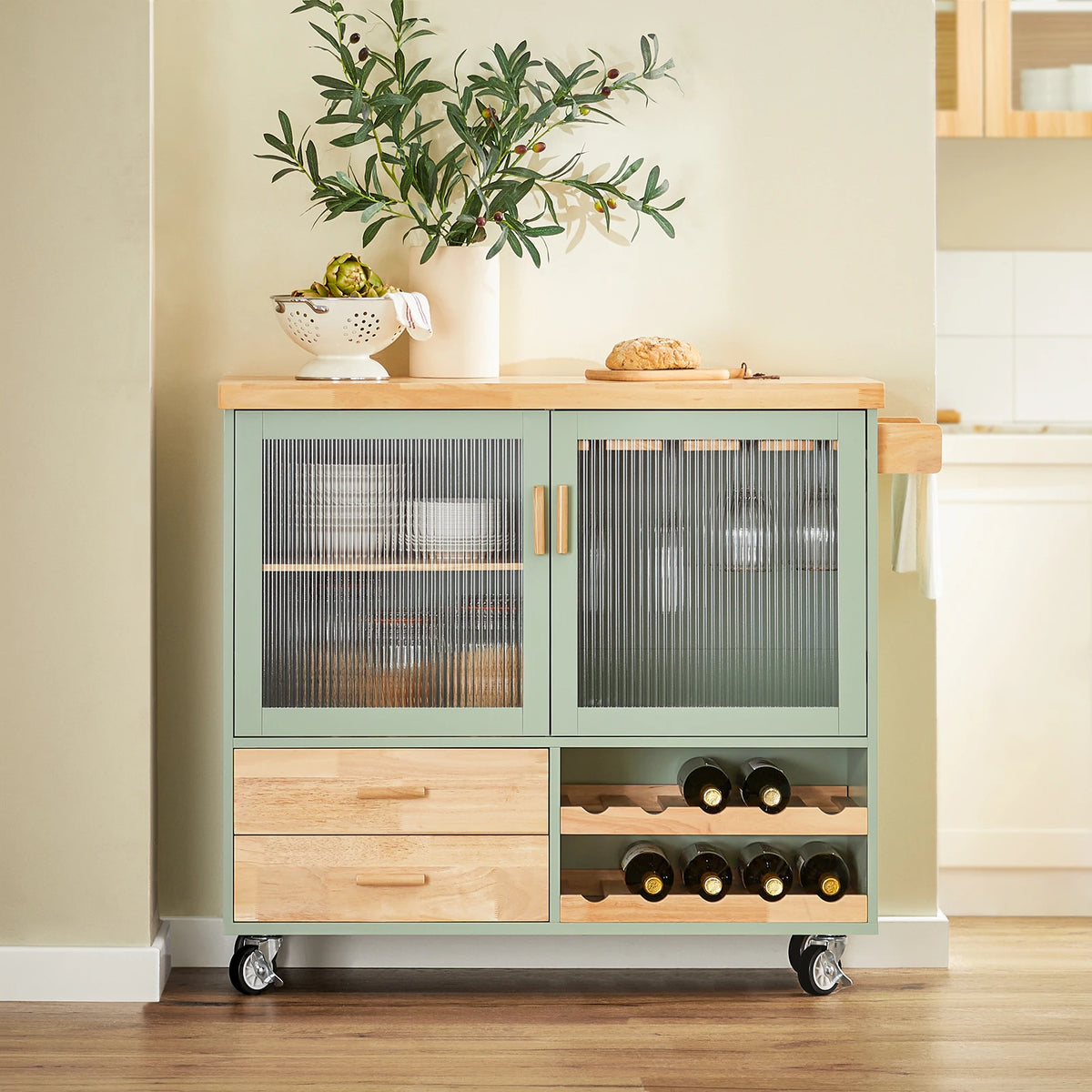 Sobuy Fkw114 Trolley Wine Glass Holder Bottle Holder
