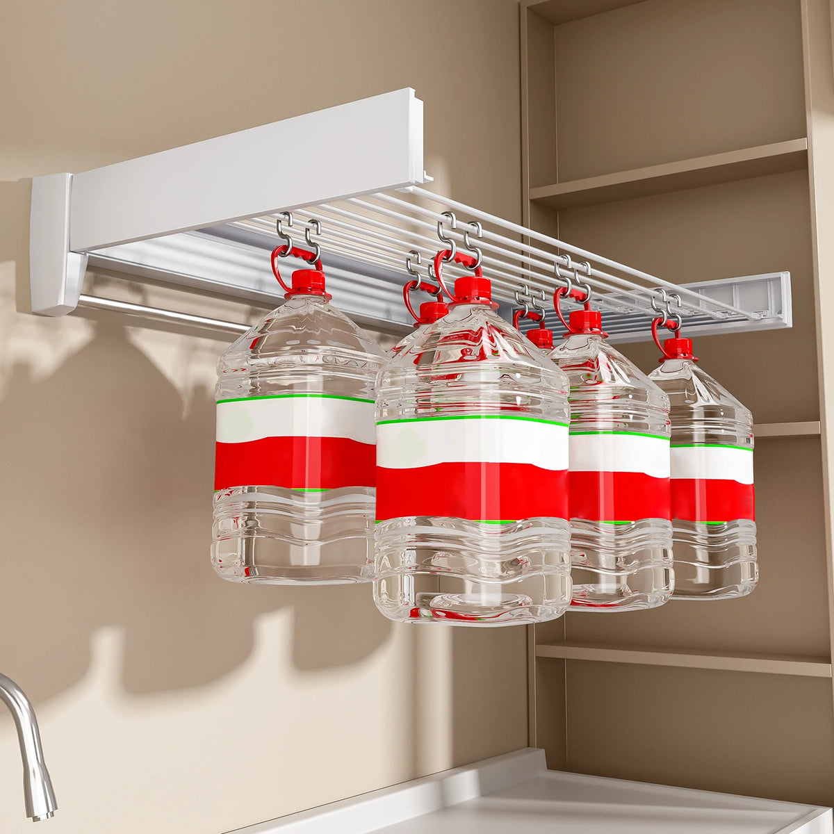 70/100cm Wall-Mounted Clothes Drying Rack Retractable Folding