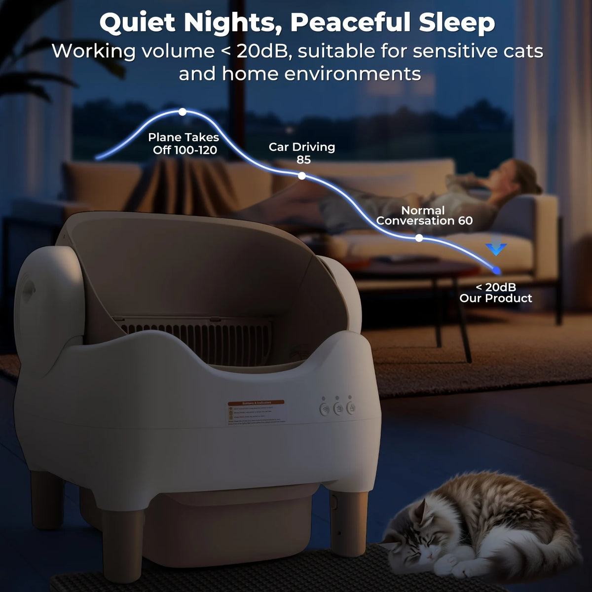 Miaoerduo 76l Self-Cleaning Litter Box App Controlled 4g