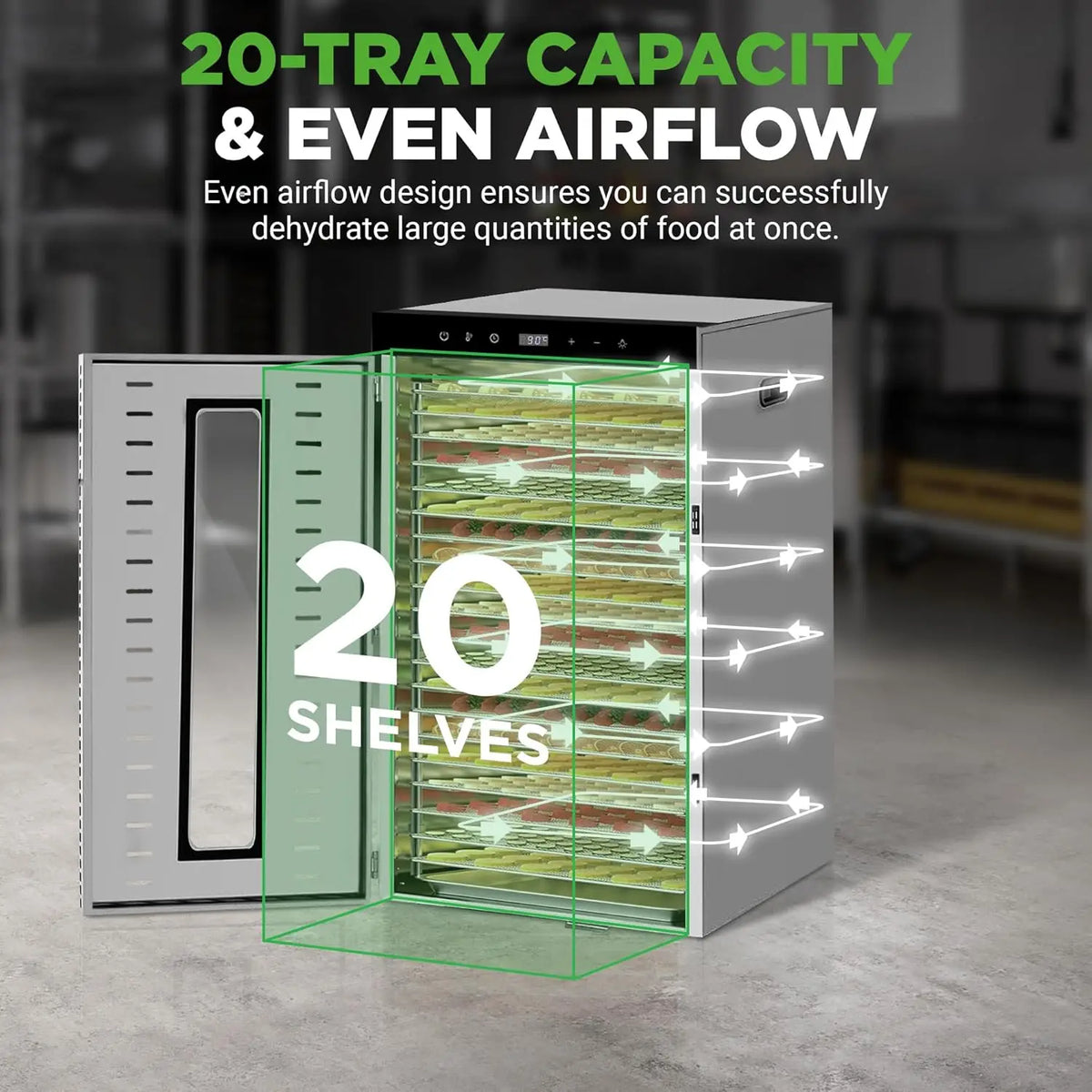 Commercial Grade Food Dehydrator Machine 110v 1500w Stainless
