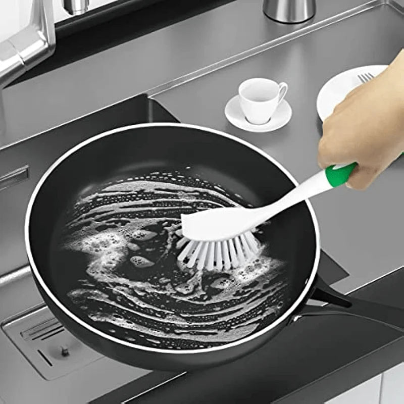 1pc Dish Brush With Handle Kitchen Scrub Brushes For Cleaning Dish Scrubber With Stiff Bristles For Sink Pots Pans