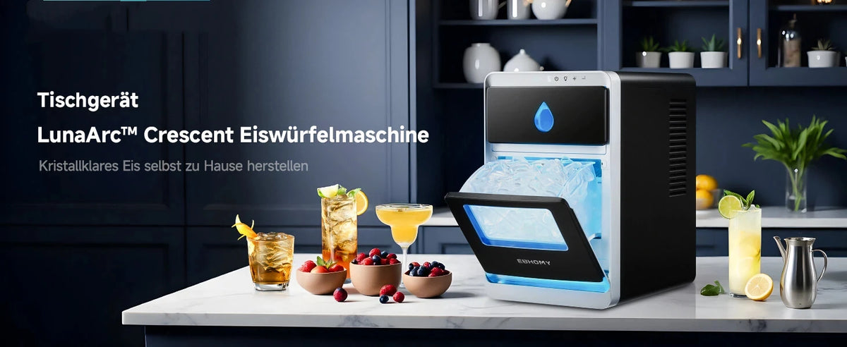 Automatic Countertop Ice Maker Crescent-Shaped Ice Machine Bars