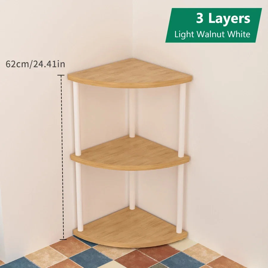 Multi-Layer Storage Rack Wall Corner Shelf Living