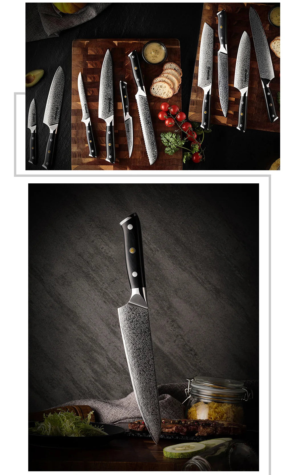 Damascus Chef Knife Japanese Damascus Steel Japanese Kiritsuke