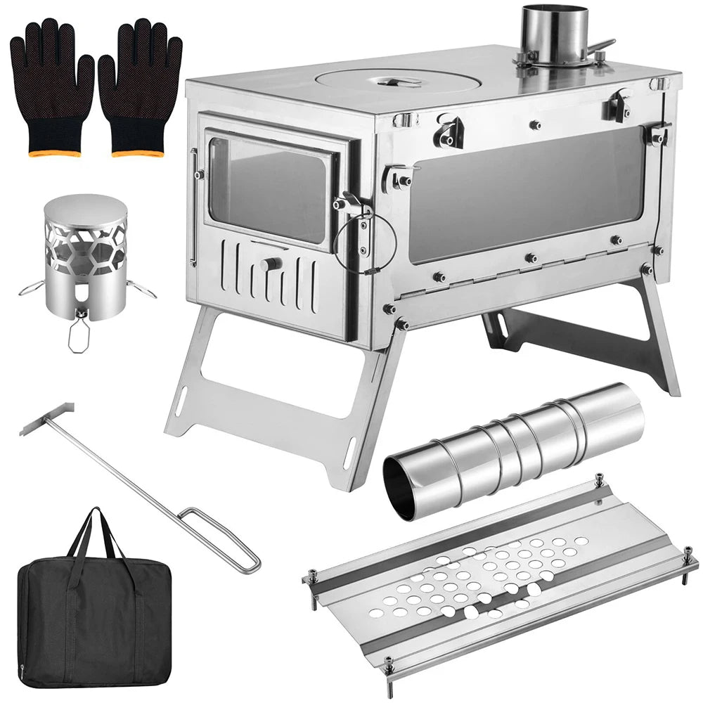 Folding Bbq Stove Camping Foldable Wood Stove Stainless