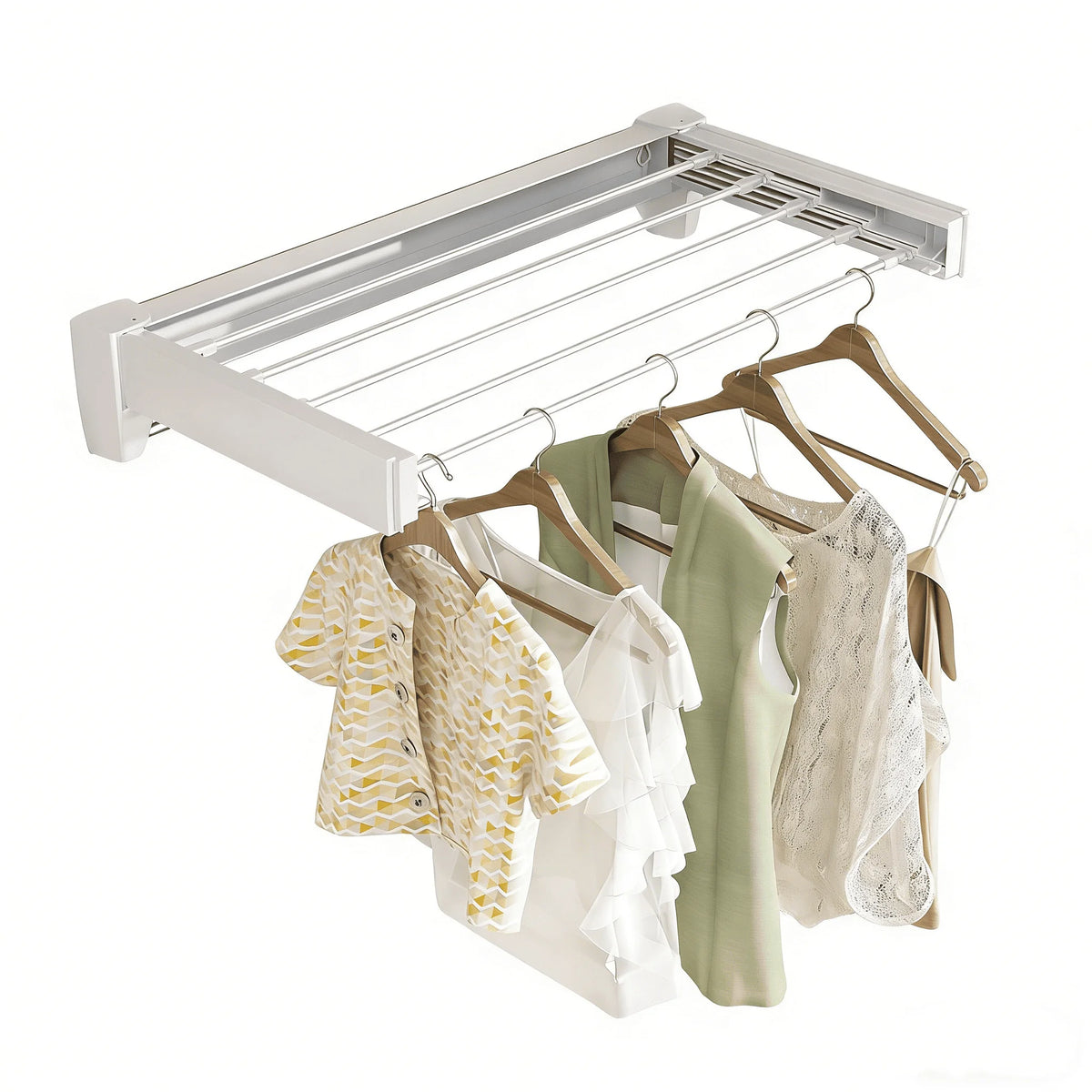 70/100cm Wall-Mounted Clothes Drying Rack Retractable Folding