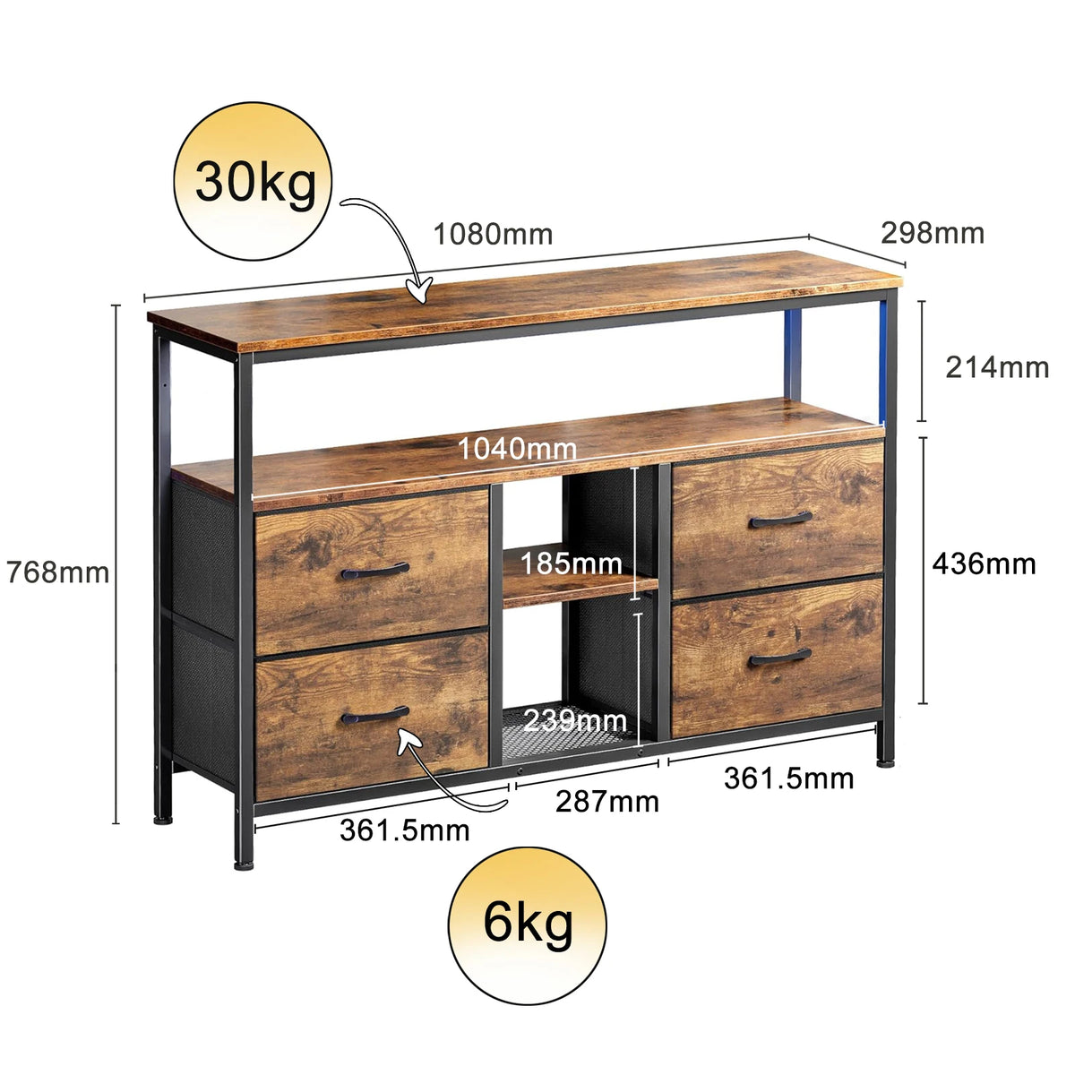 Tv Cabinet Storage Cabinet Led Lighting Chests Of