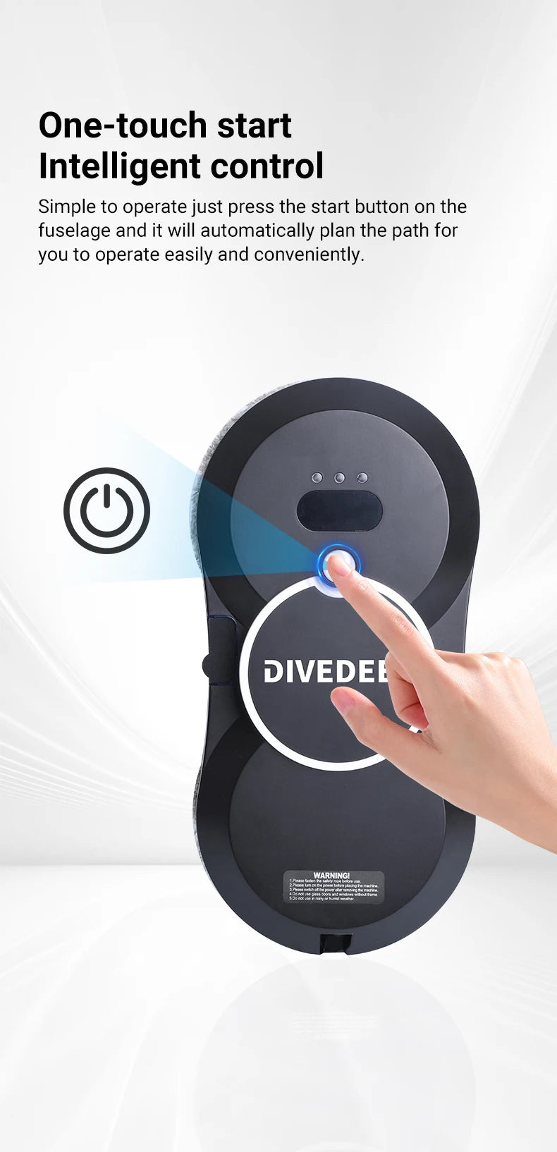 Divedeer Water Spray Window Cleaning Robot High Suction