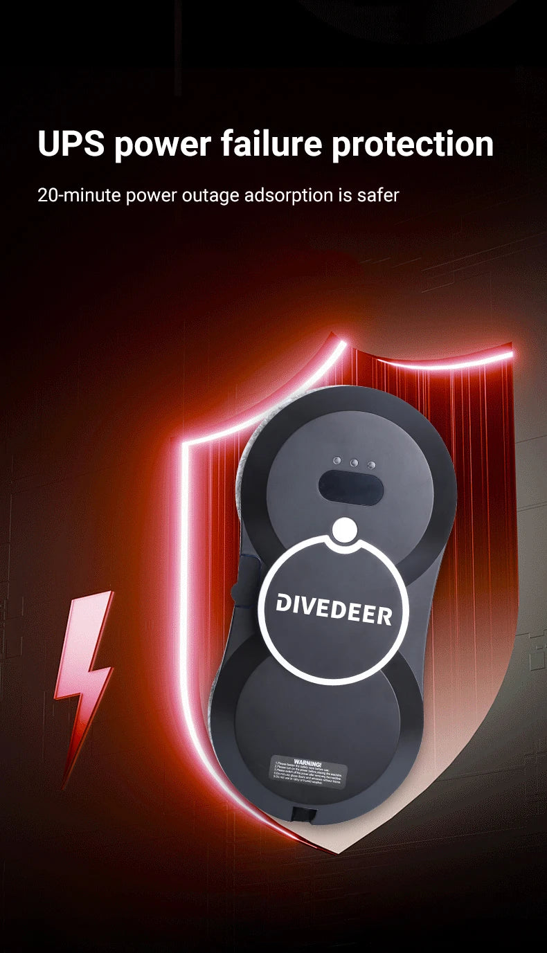 Divedeer Water Spray Window Cleaning Robot High Suction