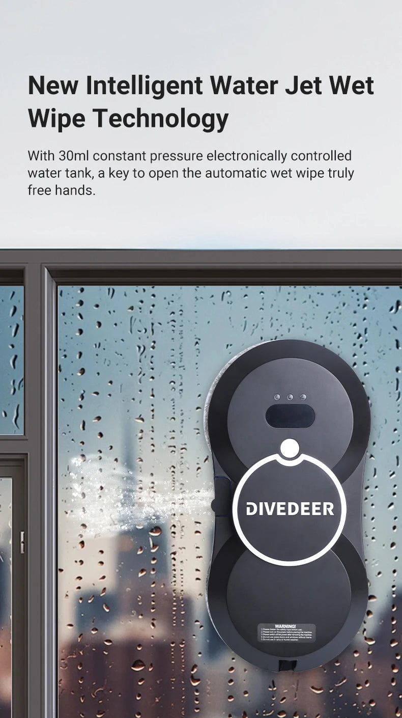Divedeer Water Spray Window Cleaning Robot High Suction