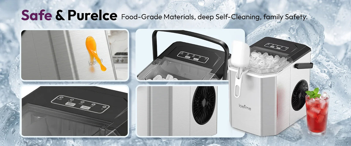 Loefme 12kg/24h Electric Ice Maker Desktop Fully Automatic