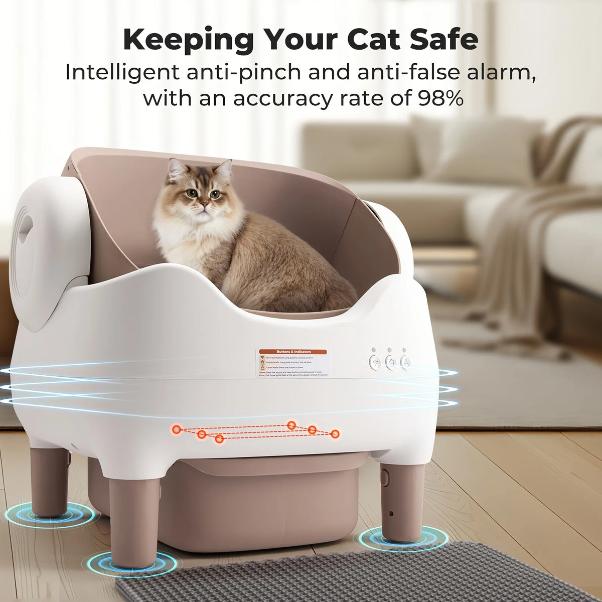 Miaoerduo 76l Self-Cleaning Litter Box App Controlled 4g