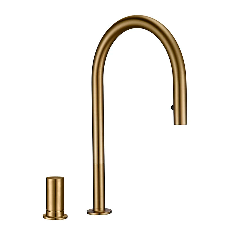 Pull Down Sink Faucet Brushed Gunmetal Black Handle