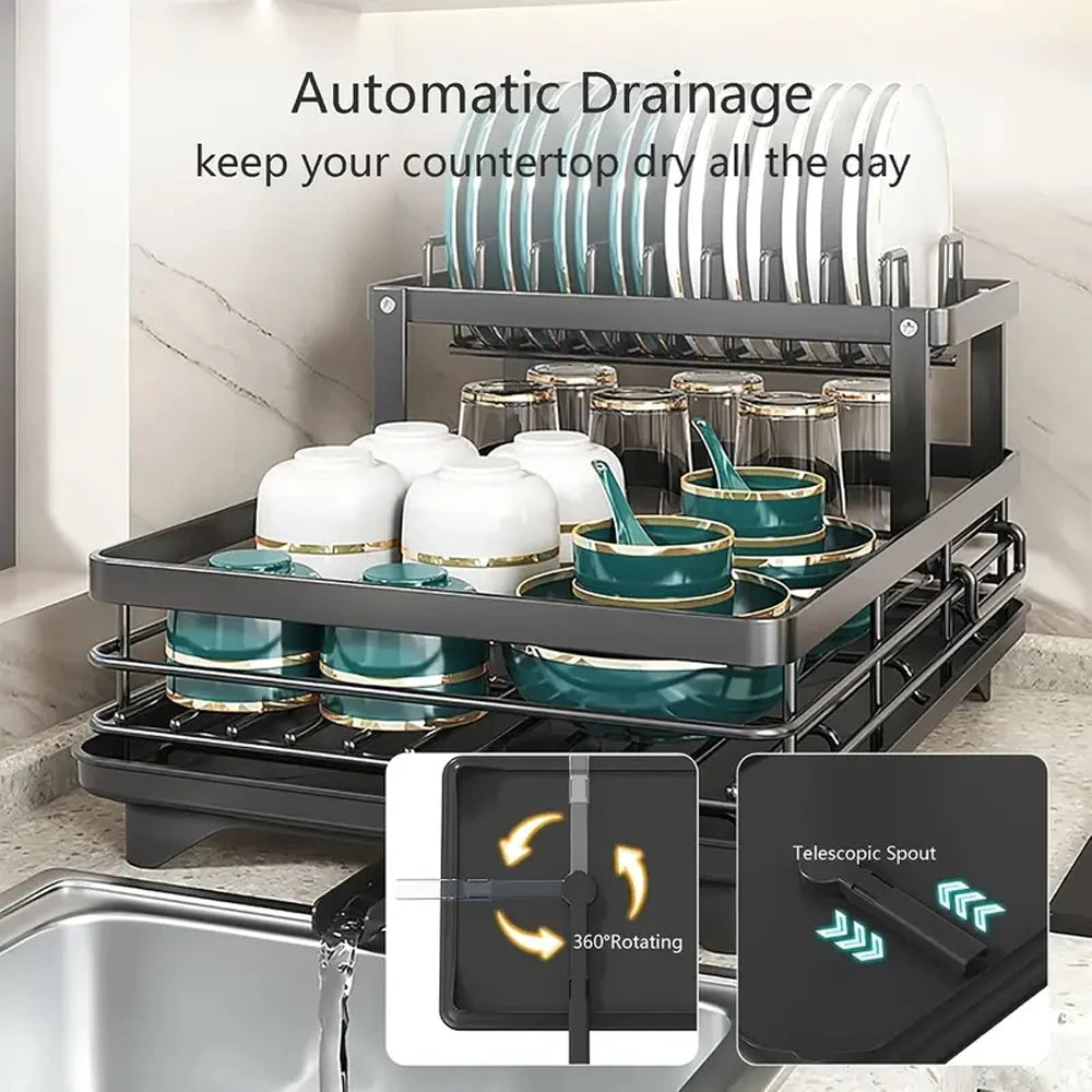 2-Tier Dish Rack Extra Large Dish Drying Rack