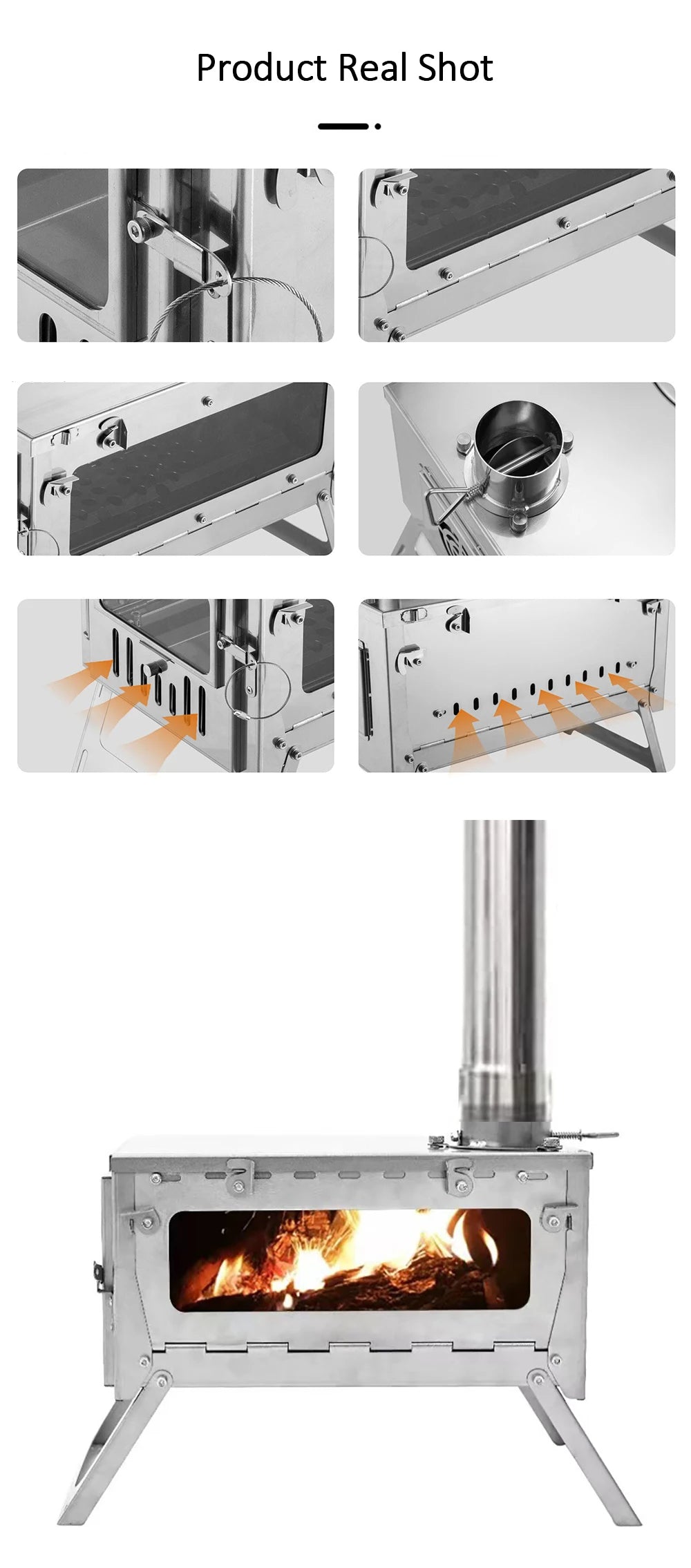 Folding Bbq Stove Camping Foldable Wood Stove Stainless