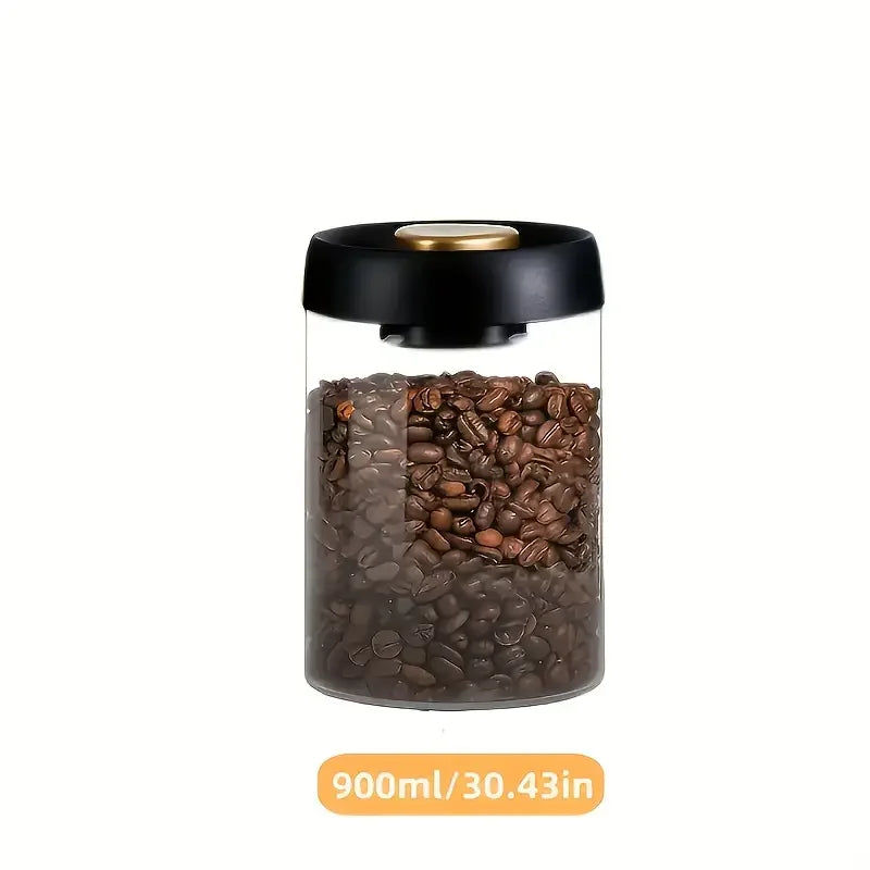 Coffee Beans Vacuum Sealed Jar Transparent Glass Food